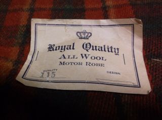 Vintage Royal Quality All Wool Motor Robe car 2