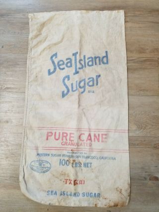 Vintage Sea Island Sugar Cloth 100 - Pound Empty Sack