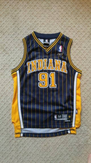 Vintage Ron Artest Indiana Pacers 91 Reebok Jersey Youth M Throwback Metta Rare