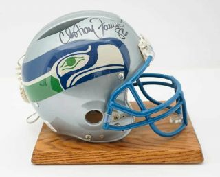 1995 Seattle Seahawks NFL Draft Helmet Phone Signed by Christian Fauria 2