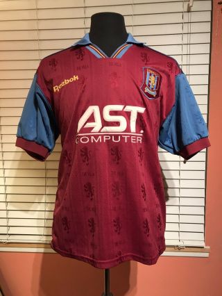 Vintage Aston Villa Home Football Shirt 1995/1997 Soccer Jersey Reebok Medium
