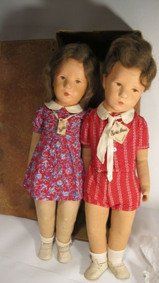 Boy And Girl Kathe Kruse Dolls 1940 