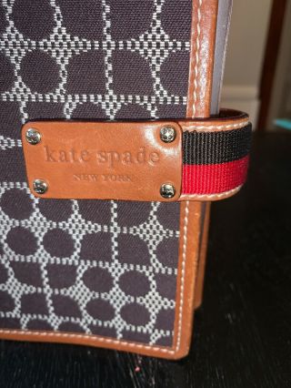 Vintage Kate Spade Noel Print Brown Agenda Refillable Planner Personal Size 2