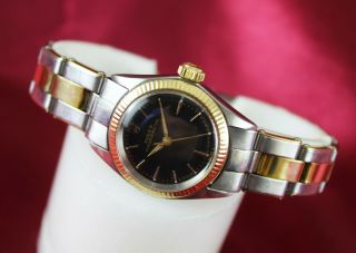 Ladies Rolex Oyster Perpetual Yellow Gold & Steel Watch Ref.  6619.  W/ Box