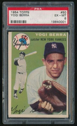 1954 Topps 50 Yogi Berra Hof Psa 6 Ex - Mt Yankees,  Buy It Nows Daily 5 Pm Et