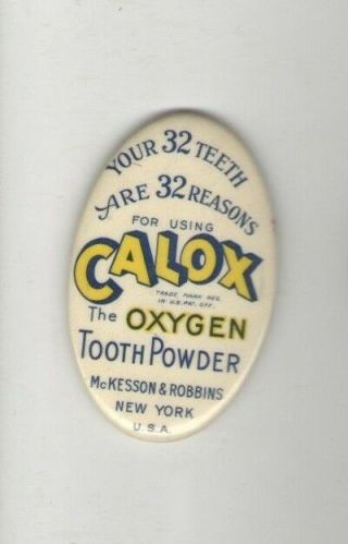 Vintage Dental Pocket Mirror Calox Tooth Powder Dentistry Mckesson & Robbins Ny