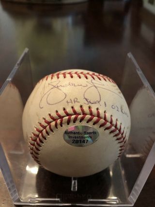 Andruw Jones Game Home Run Autographed Baseball Auto 6/1/02 2