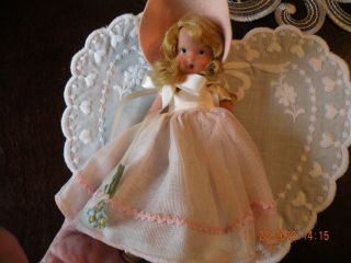 Vintage Nancy Ann Bisque Bridesmaid Storybook Doll - 5 1/2 "