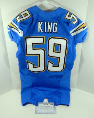 2014 San Diego Chargers Desmond King Ii 59 Game Issued Light Powder Blue