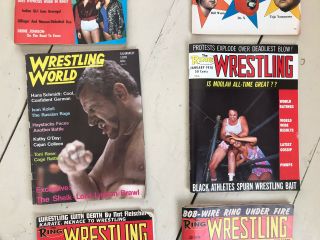 6 Vintage 60s 70s The Ring Wrestling Magazines Revue World Pulp 3