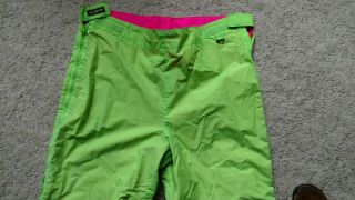 Vintage Columbia Sportswear Ladies sz XL Ski Snow Pants Nylon Neon GREEN 90 ' s 2