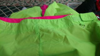 Vintage Columbia Sportswear Ladies sz XL Ski Snow Pants Nylon Neon GREEN 90 ' s 3
