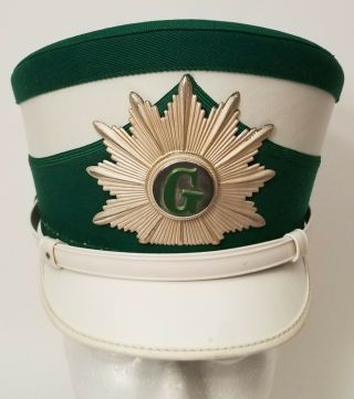Vintage Marching Band Hat Ostwald Uniform Green White Hat City Of Greene