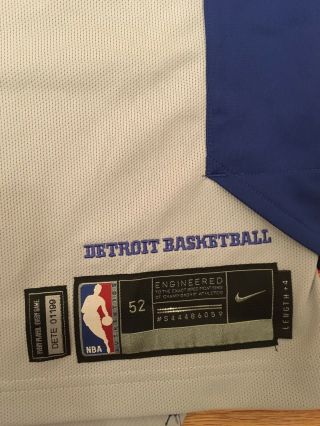 Jameer Nelson Detroit Pistons NBA Nike Aeroswift 2018 Game Worn Jersey Size 52 2