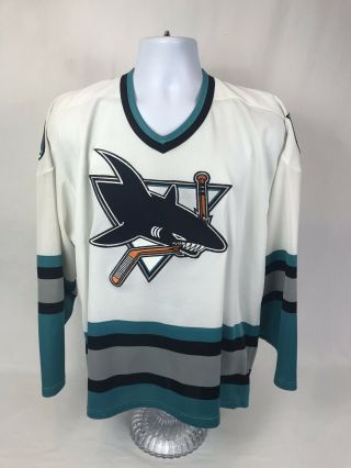 Vtg 90’s Ccm Nhl San Jose Sharks Hockey Jersey Size Large