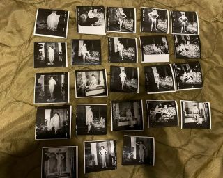20 Vintage 1950s Female / Women Black & White Nude Photographs / Photo Proofs