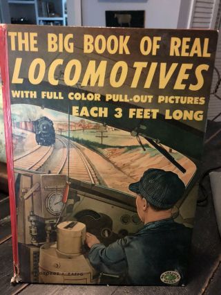 The Big Book Of Real Locomotives,  1951 Hardback Vintage Childrens Book