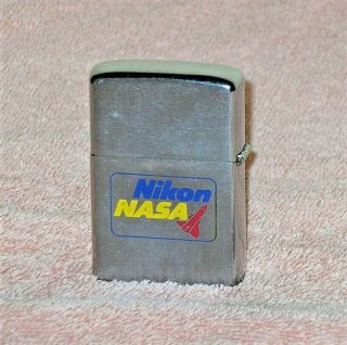 Vintage Nikon Nasa Zippo Lighter - Brushed Chrome,  The Professional 