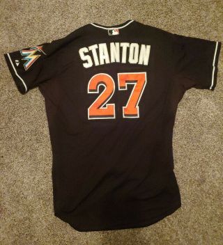 2015 Giancarlo Stanton Game Issued Miami Marlins Alternate Jersey