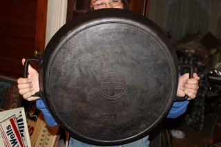 Rare Large Antique Vintage Griswold 20 Cast Iron Skillet Frying Pan No Cracks
