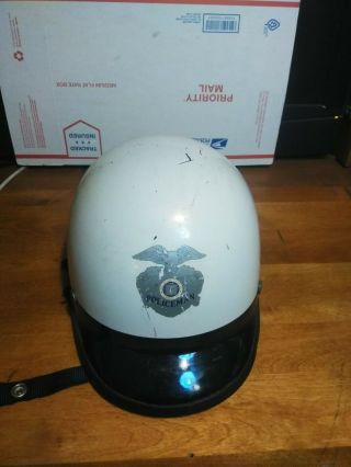 Vintage Bell Toptex Half Motorcycle Helmet Policeman Lapd M