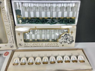 Vintage Christmas Tree Candle String Lights 30 White Bulbs Box