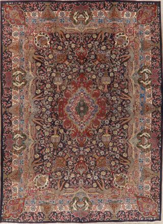 Vintage Dynasty Pictorial Kashmar Area Rug Hand - Knotted Living Room Wool 10 ' x13 ' 2