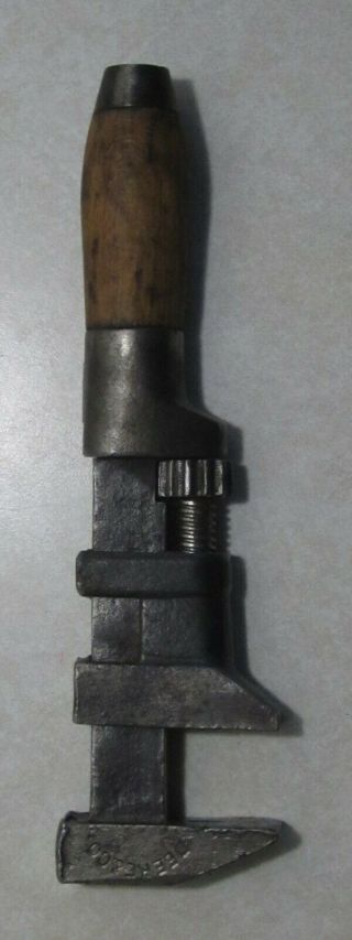 Antique John Deere Wood Handled Adjustable Wrench - Hard To Find