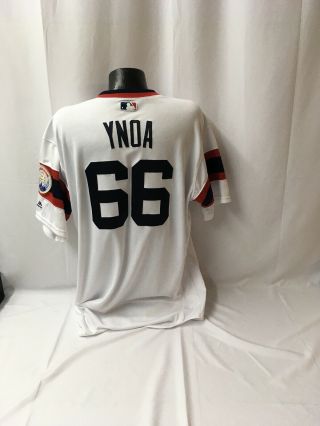 Game Michael Ynoa 1983 Chicago White Sox throwback jersey with pants 2