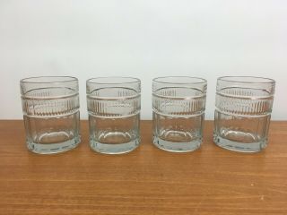 Set Of 4 Vintage Annapolis Old Fashioned Low Ball Tumbler Glasses Anchor Hocking