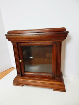 Antique Vtg Wall Cabinet Cupboard Glass Door Hidden Compartment Tabletop