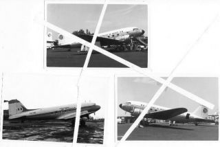 3x Old Photo Douglas Dc - 3 C - 47 Aerolineas Del Pacifico,  Aeronaves De Mexico Xa -