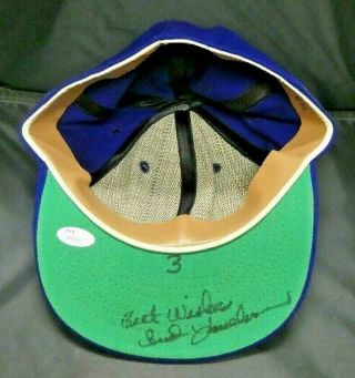 Rare 1969 Mets Era Bud Harrelson Game Worn Mets Signed Cap Hat with JSA 2