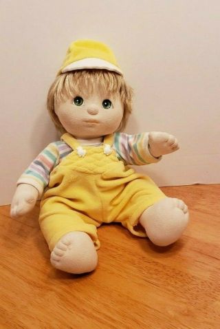 My Child Boy Doll Green Eyes Blonde Hair Yellow Ducky Outfit Mattel Vintage 1985