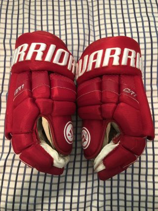 Darren Helm Game Used/worn Warrior Gloves Hockeytown Authentics