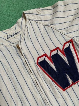 1957 Chuck Stobbs Washington Senators Game - Flannel Jersey (Rare 3 - D Style) 2