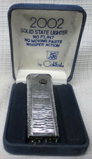 Colibri 2002 Chrome Electronic Butane Pocket Lighter Ca 1970 