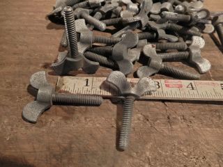 antique bolt screw vintage ornate thumb turn fastener 1/4 - 20 X 1 1/4 ins. 2