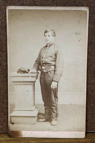 Young Man Civil War Uniform Antique Cdv Photograph Picture Lebanon Pa Photo