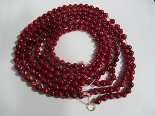 Vintage 8 Foot Red Mercury Beads Christmas Garland