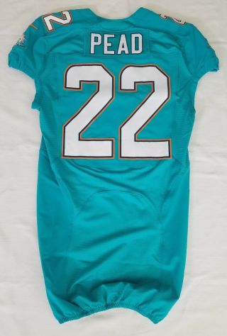 22 Isaiah Pead Of Miami Dolphins Nfl Locker Room Game Issued Jersey