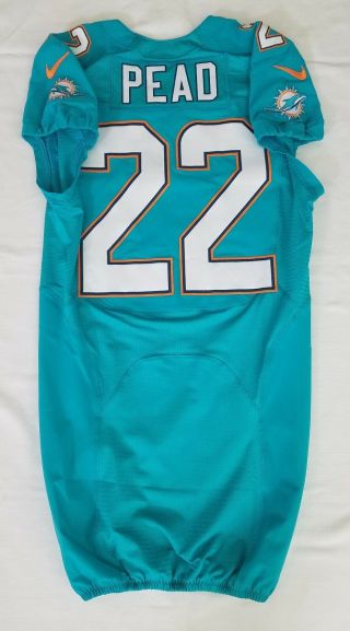 22 Isaiah Pead of Miami Dolphins NFL Locker Room Game Issued Jersey 3