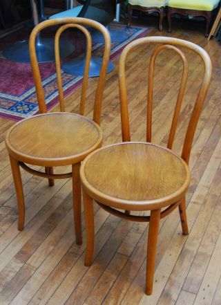Pair 2 Antique 1914 Thonet Bentwood Chair Cafe Ice Cream Diner Parlor Bistro