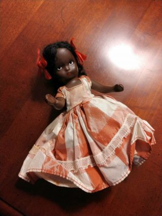 Nancy Ann Storybook Doll Black Americana " Topsy " Bisque,  Jointed Legs,  1940 