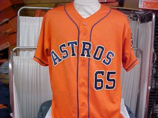 Mlb Houston Astros Game Worn 65 Jose Urquidy Orange Game Jersey Majestic Sz 46