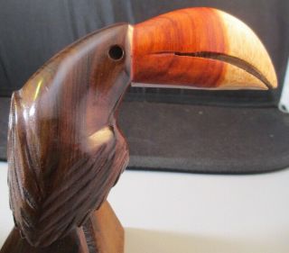 Vintage Hand Carved Toucan Bird Wood Folk Art Brazil 5 "