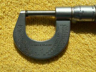 Vintage 0 - 1 Inch Brown & Sharpe No.  2 Micrometer