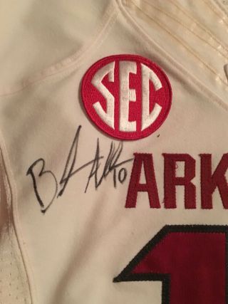 Brandon Allen Game Worn/Used Signed Arkansas Razorbacks Jersey 3