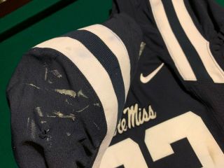 Ole Miss Rebels Jordan Wilkins or Ray Smith Game Worn NIKE Blue Flywire 22 COLTS 2