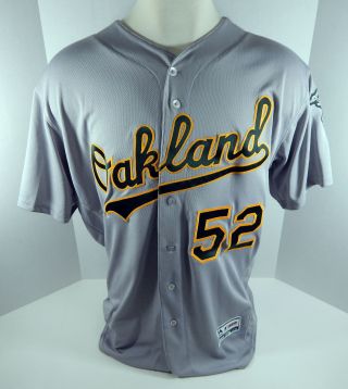 2018 Oakland Athletics A ' s Ryan Buchter 52 Game Issued Grey Jersey 50th Patch 2